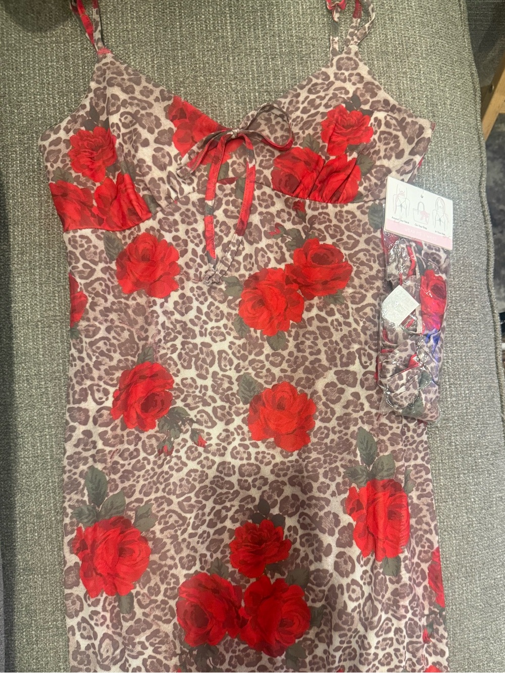 No comment leopard and rose print maxi dress Size M